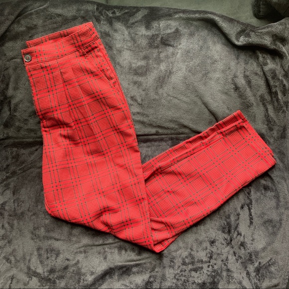 Red and black plaid trousers - Picture 1 of 4